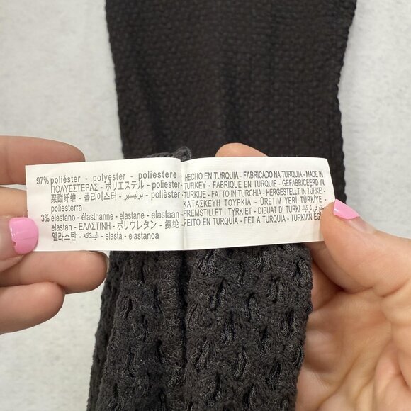 Zara Dress Womens Small Gray Textured Knit Sleeveless V Neck Maxi New Tags - Picture 10 of 12